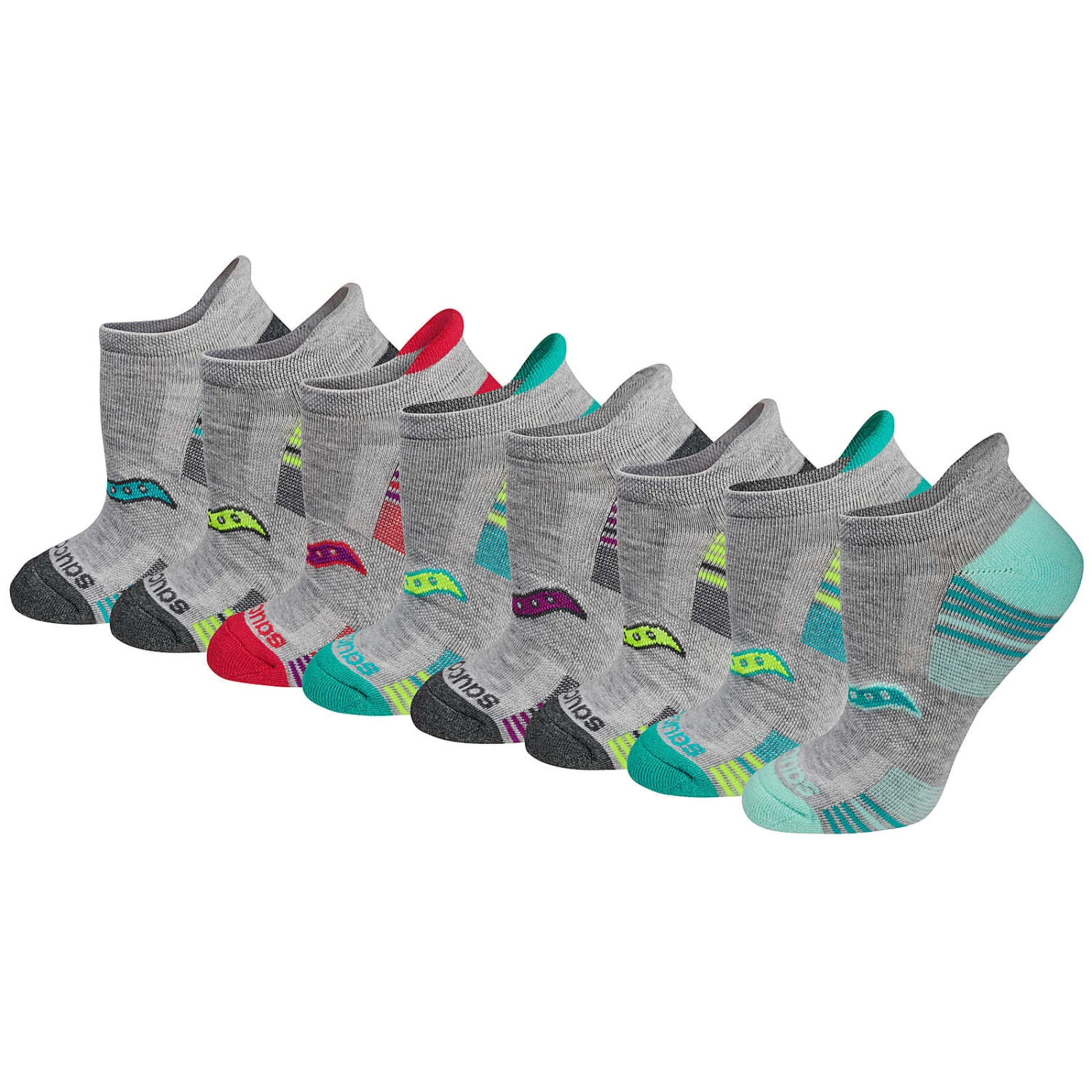 Saucony Glory Performance No Show Tab 8-Pack Socks 3 Saucony Glory Performance No Show Tab 8-Pack Socks