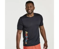 Saucony Men's Stopwatch Graphic Short Sleeve -Saucony Sale Store SAM800280 BKA2 1