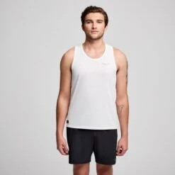 Saucony Men's Stopwatch Singlet -Saucony Sale Store SAM800375 WH 1