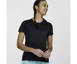 Saucony Women's Stopwatch Short Sleeve -Saucony Sale Store SAW800370 BK 1