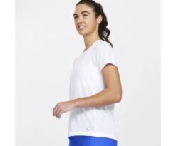 Saucony Women's Stopwatch Short Sleeve -Saucony Sale Store SAW800370 WH 1