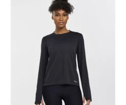 Saucony Women's Stopwatch Long Sleeve -Saucony Sale Store SAW800371 BK 1