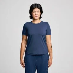 Saucony Women's Triumph Short Sleeve -Saucony Sale Store SAW800475 NV 1 1